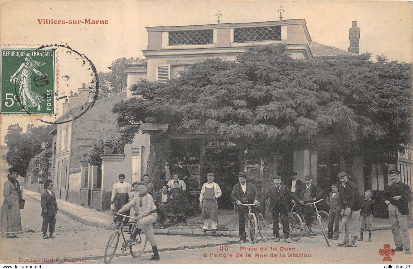 94-VILLIERS-SUR-MARNE-PRISE DE LA GARE A L'ANGLE DE LA RUE DE LA STATION - Villiers Sur Marne