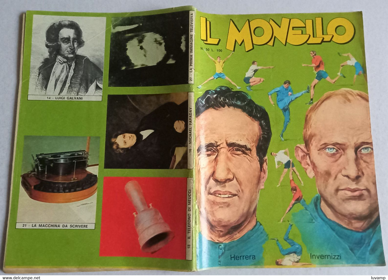 IL MONELLO N. 50  DEL   14 DICEMBRE 1972  -CON FIGURINE   LE INVENZIONI (CART 57) - Humor