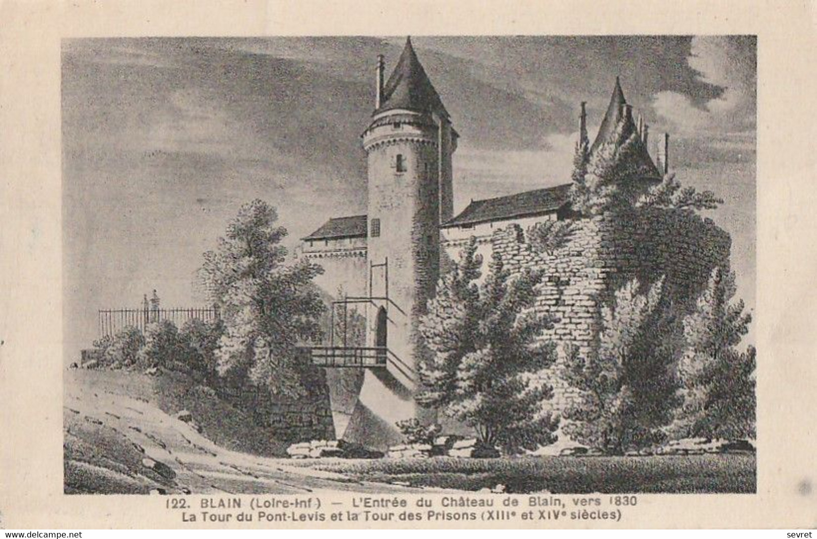 BLAIN  - Entrée Du Château De Blain Vers 1830.    Copie Gravure - Blain