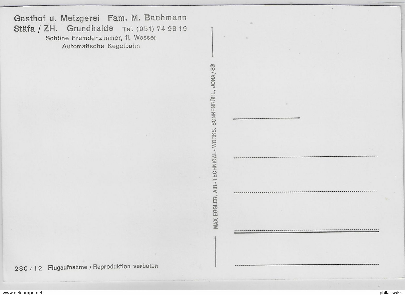 Flugaufnahme Gasthof U. Metzgerei Fam. M. Bachmann Stäfa ZH Grundhalde - Stäfa