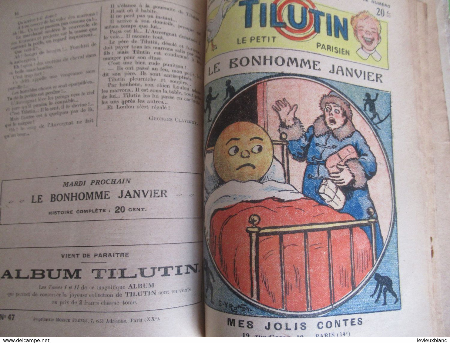 Livre relié des 51 premiers numéros/TILUTIN le petit Parisien/Georges CLAVIGNY/Mes jolis Contes/Yrondy/1922       BD168