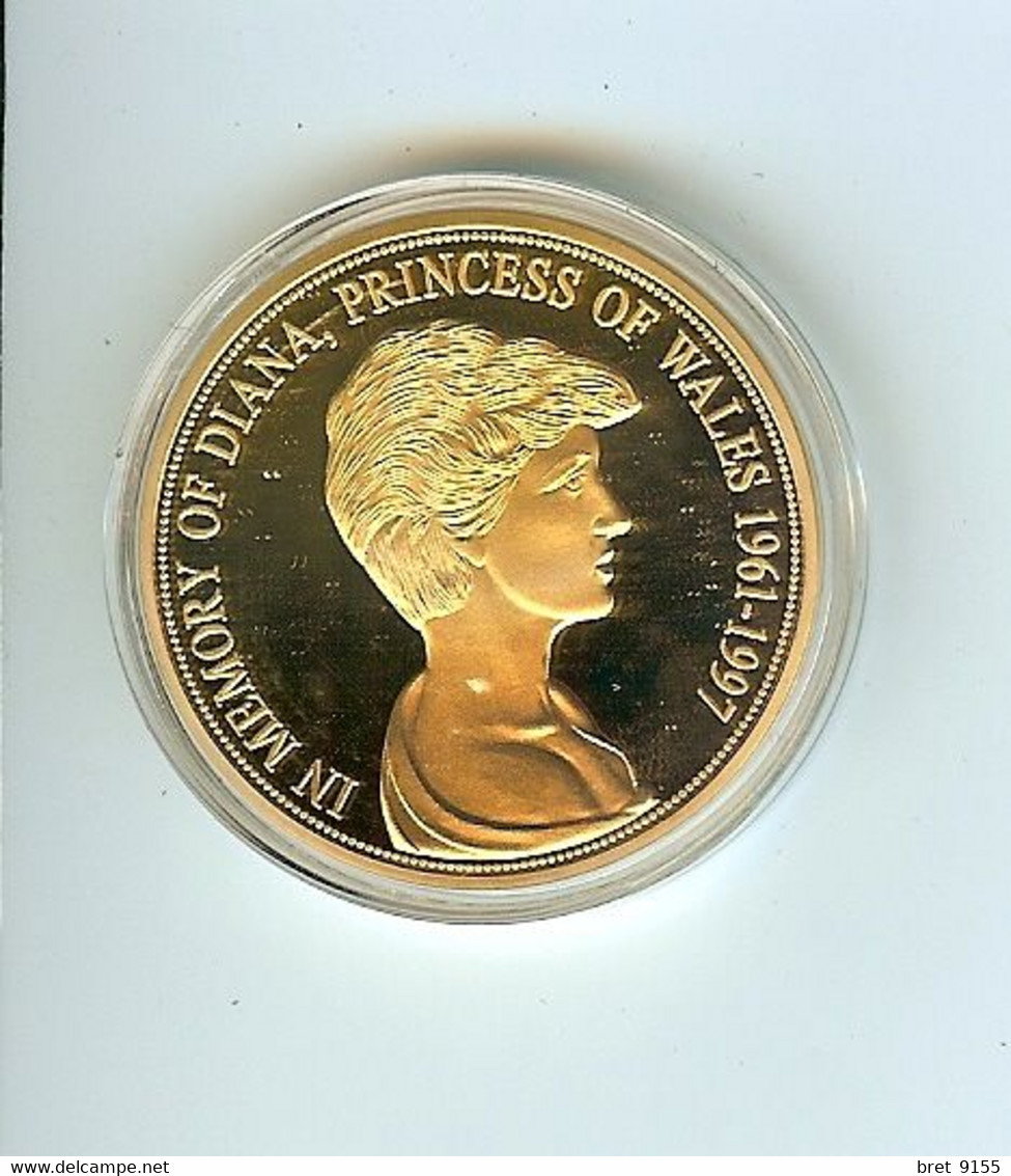 MEDAILLE DIANA PRINCESS OF WALES 1961 1997 LA VIE EST UN VOYAGE TRES JOLIE MEDAILLE DORE A L OR FIN - Royal/Of Nobility