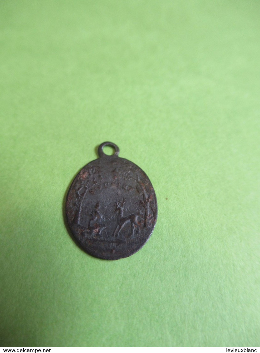 Mini-Médaille Pieuse Ancienne Pour Chaînette/Saint ROCH Priez Pour Nous/Saint HUBERT/Bronze /XVIIIème Siècle ?   CAN 670 - Religion & Esotérisme