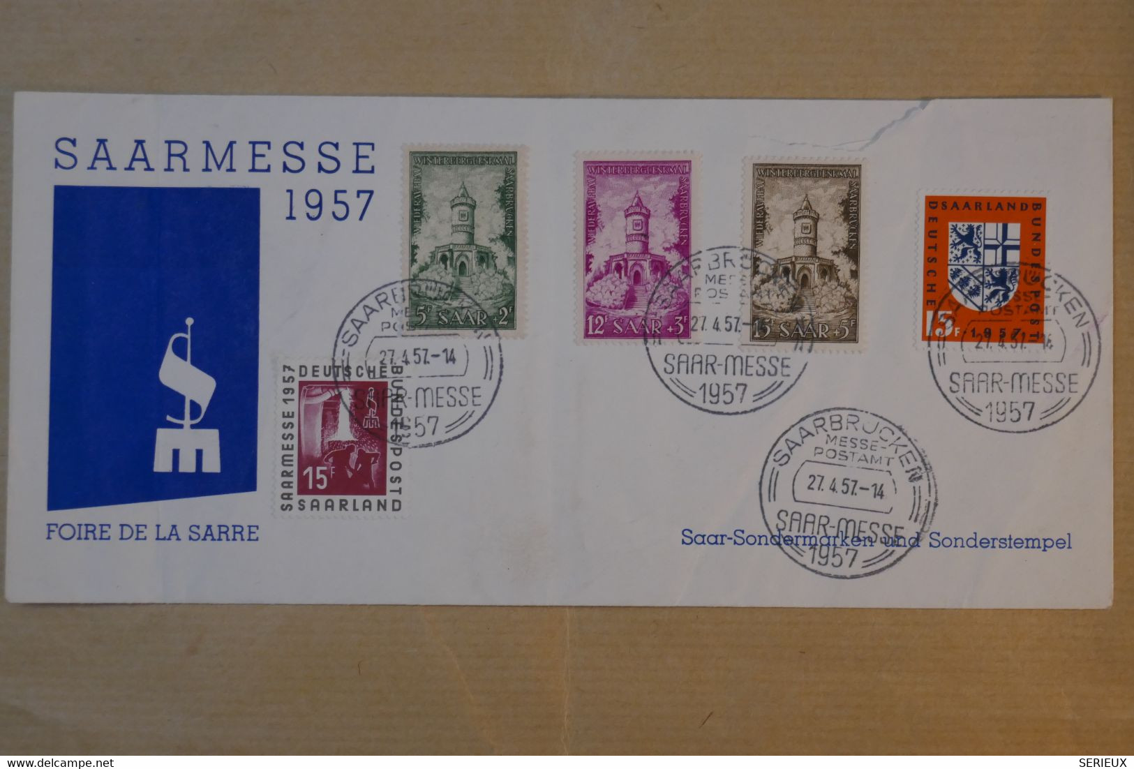 H24 SAAR  LETTRE 1957 SAARMESSE + AFFRANCHISSEMENT PLAISANT - Briefe U. Dokumente