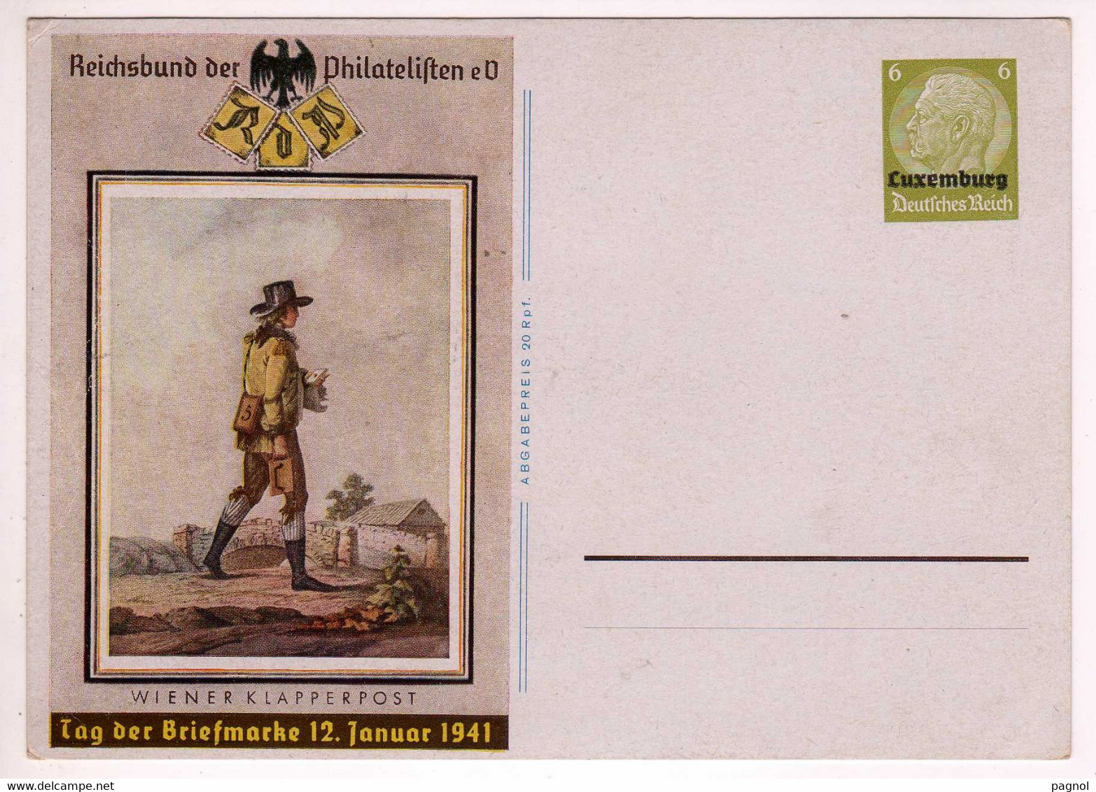 Luxembourg : Entiers Postaux : Occupation Allemagne 1941 - Tag Der Briefmarke - 1940-1944 Occupazione Tedesca