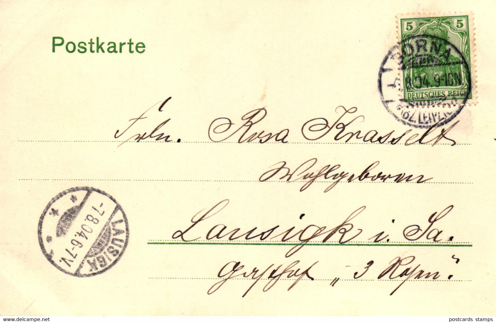 Borna, Von Westen Gesehen, 1904 Nach Lausigk Versandt - Borna