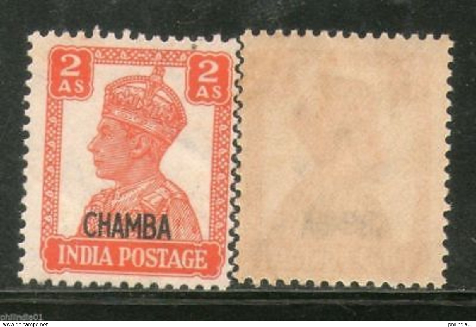 India CHAMBA State KG VI 2As Postage Stamp SG 113 / Sc 94 Cat. £13 MNH - Chamba