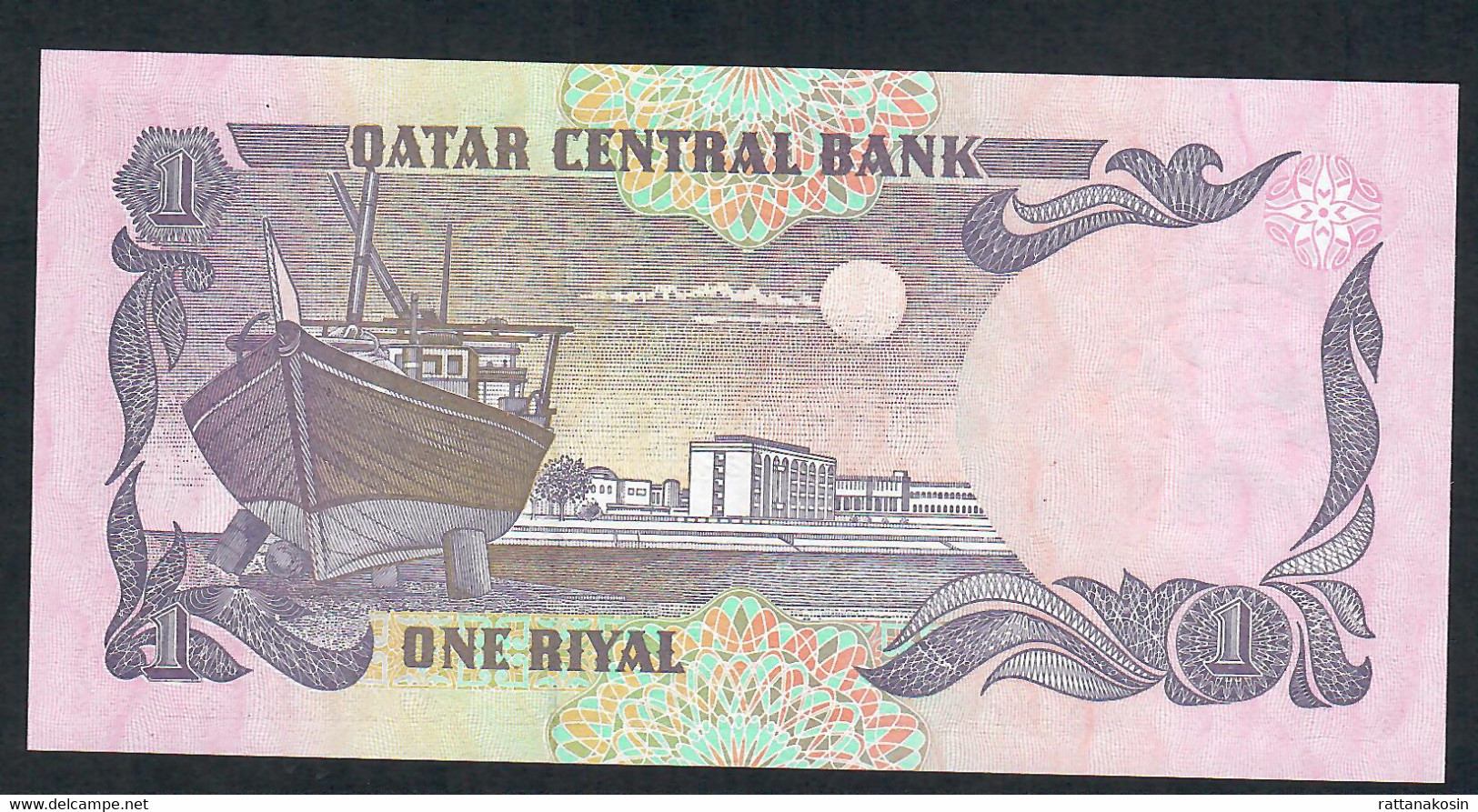 QATAR  P14b  1 RIYAL  1996  #W/114  Signature 1  UNC. - Qatar