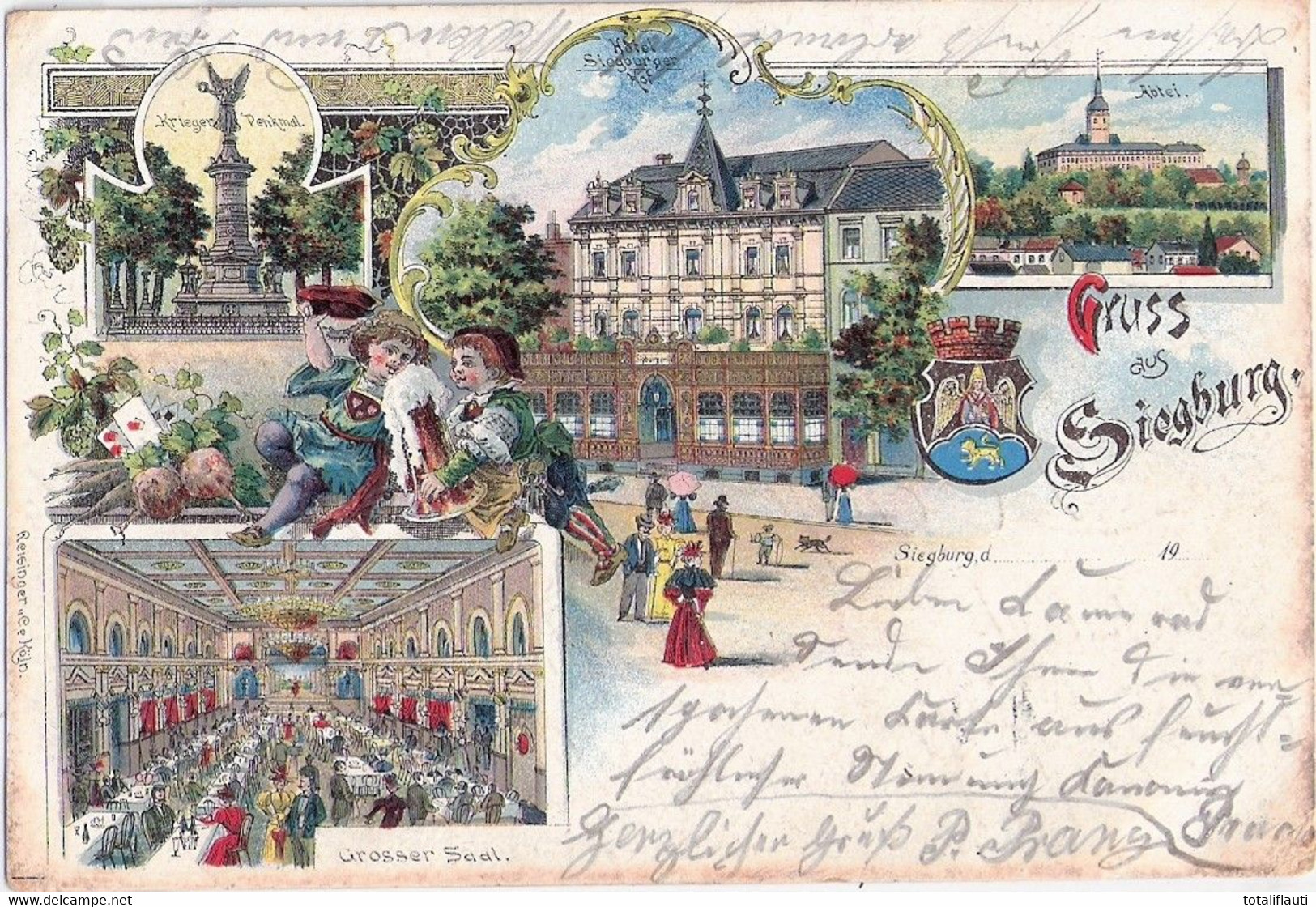 Gruss Aus SIEGBURG Color Litho Hotel Siegbuger Hof Bes F Blech 4.6.1903 Gelaufen - Siegburg