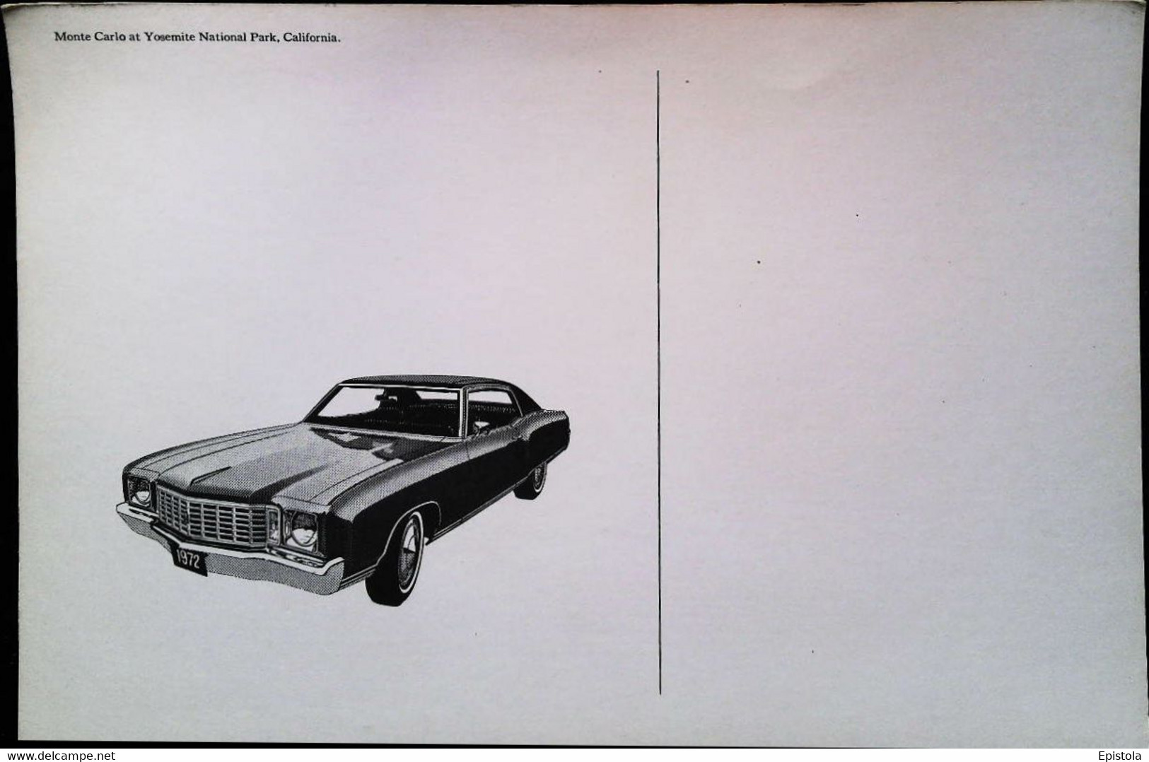 ► Yosemite National Park 1972  CHEVROLET Monte Carlo Building A Better Way To See The U.S.A. Maxi Carte 22 X 15 Cm - Yosemite