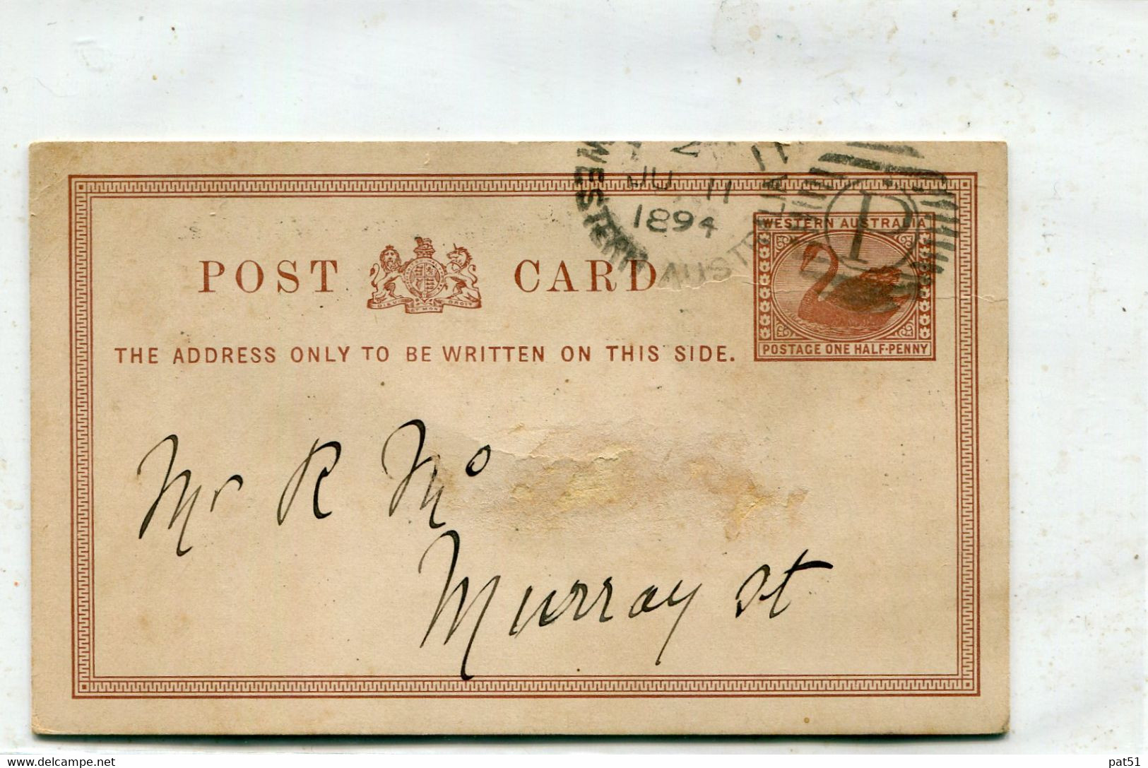 AUSTRALIE / AUSTRALIA - Perth :  Entier Postal 1 1/2 Penny Western Australia  - 1894 - Cartas & Documentos