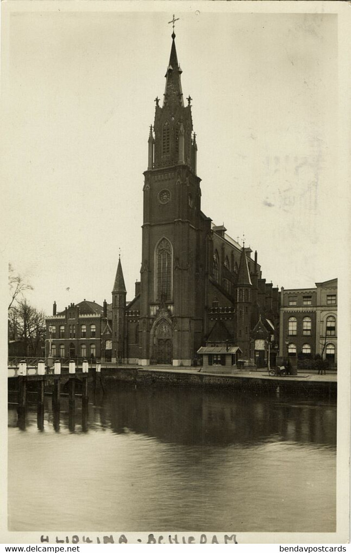 Nederland, SCHIEDAM, Exterieur H. Liduinakerk (1940) Ansichtkaart - Schiedam