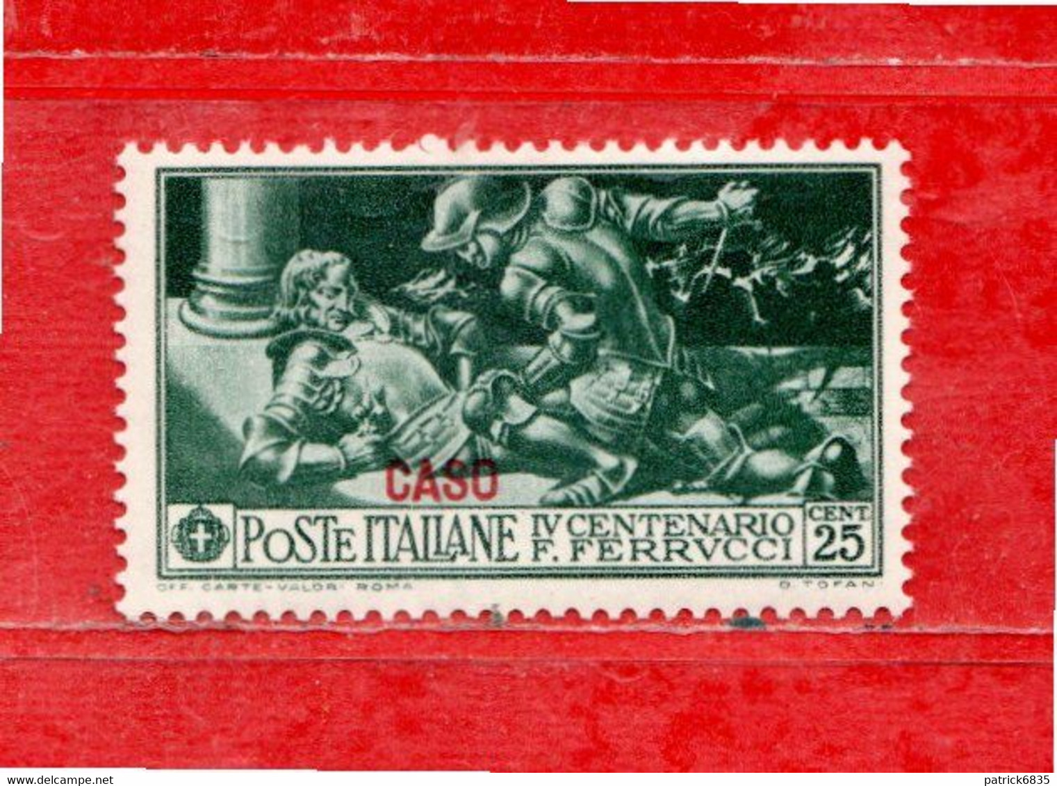 (Riz) Colonie Italiane  **- 1930 - EGEO - CASO. FERRUCCI. 25 CENT.  Unif. 13.   MNH - Egeo (Caso)