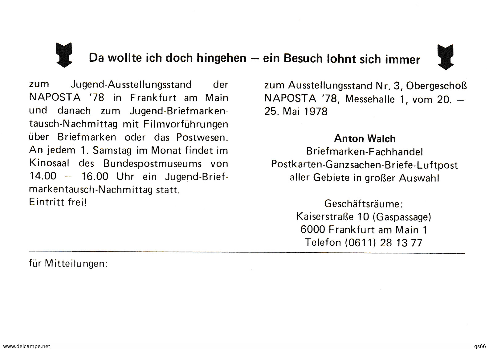 BRD, PP 100 D2/012, BuSchl. 40,  Frankfurt "Naposta", Walch - Privé Postkaarten - Ongebruikt