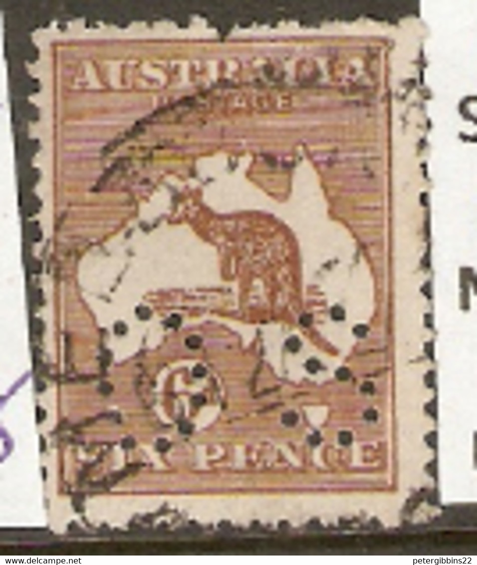Australia  1924  SG  O76  6d  Perfins OS Fine Used - Dienstmarken