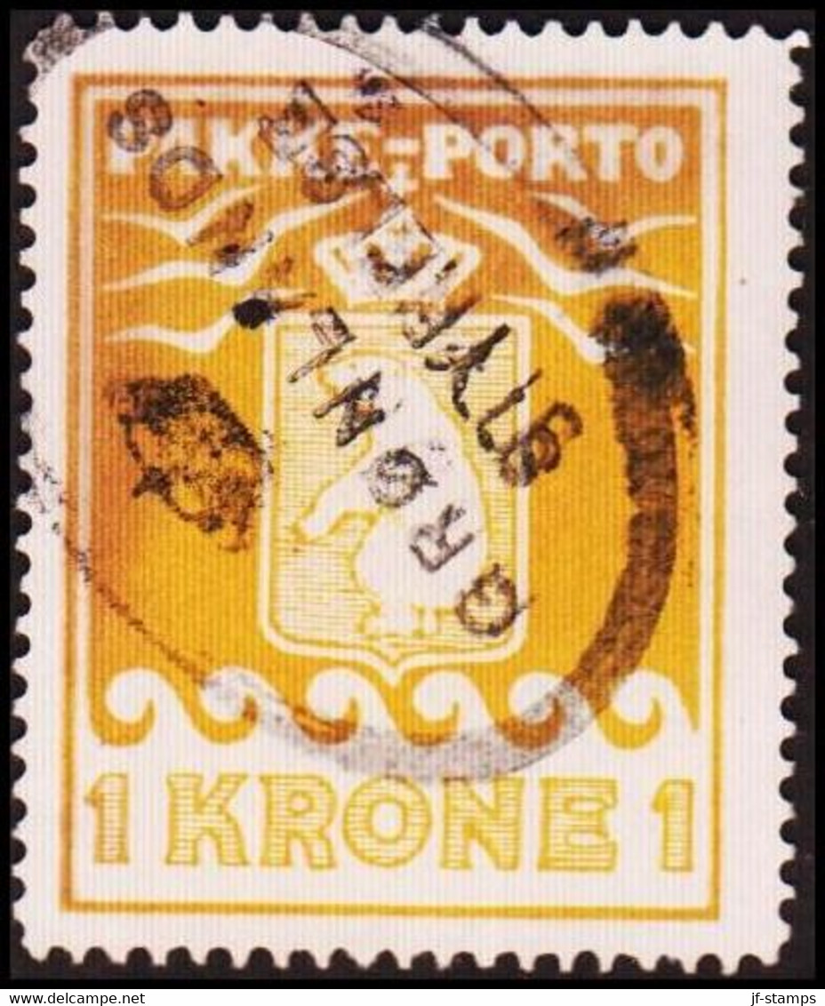 1930.  PAKKE PORTO. 1 Kr. Yellow. Thiele. Perf. 11 ½. Cancelled GRØNLANDS STYRELSE Un... (Michel 11A) - JF411023 - Colis Postaux