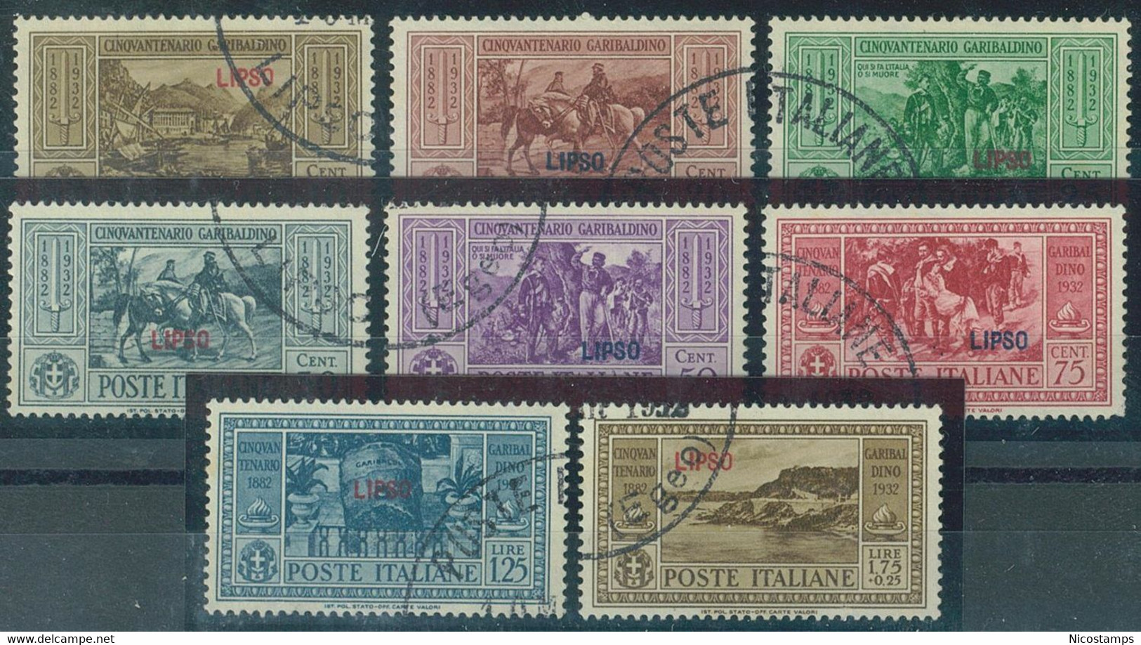 ITALIA COLONIE EGEO LIPSO SASS. 17 - 26 USATI - Egée (Lipso)