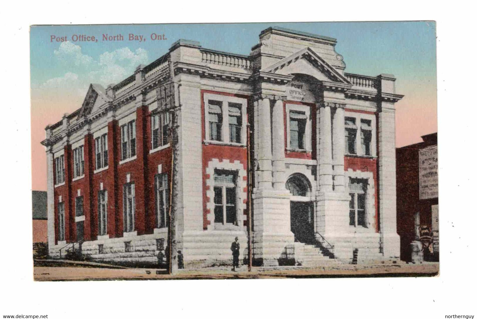 NORTH BAY, Ontario, Canada, Post Office, Pre-1920 Postcard, Nipissing County - North Bay
