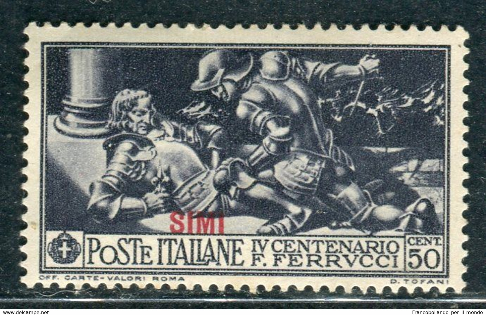 1930 Egeo Isole Simi 50 Cent Serie Ferrucci MH Sassone 14 - Egée (Simi)