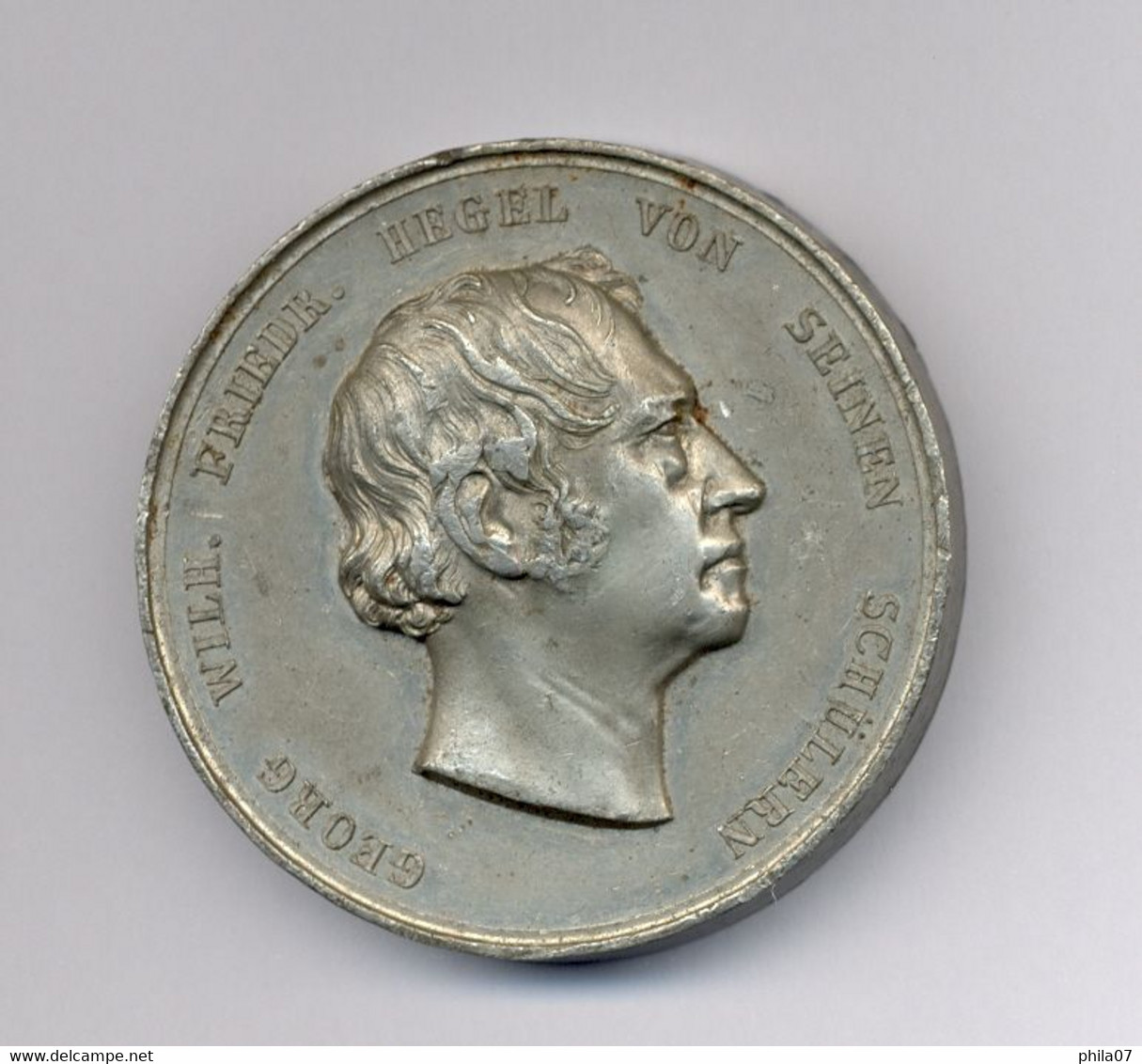 GERMANY, Georg Wilhelm Friedrich Hegel, From His Pupils, Medal 1830 Year, Diameter 48 Mm, 70 Gram - Autres & Non Classés