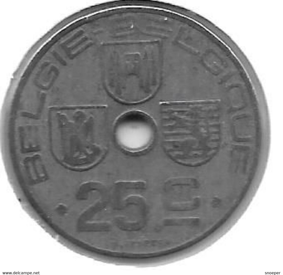 *belguim Leopold III  25 Centimes 1944  Dutch - 25 Centimes