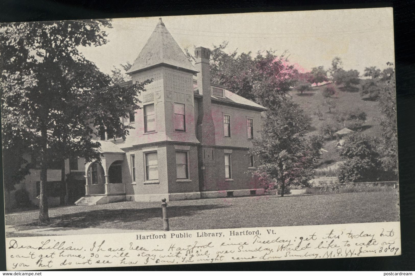 Hartford Connecticut, Public Library 1909 Original Postcard Undivided Back - Hartford