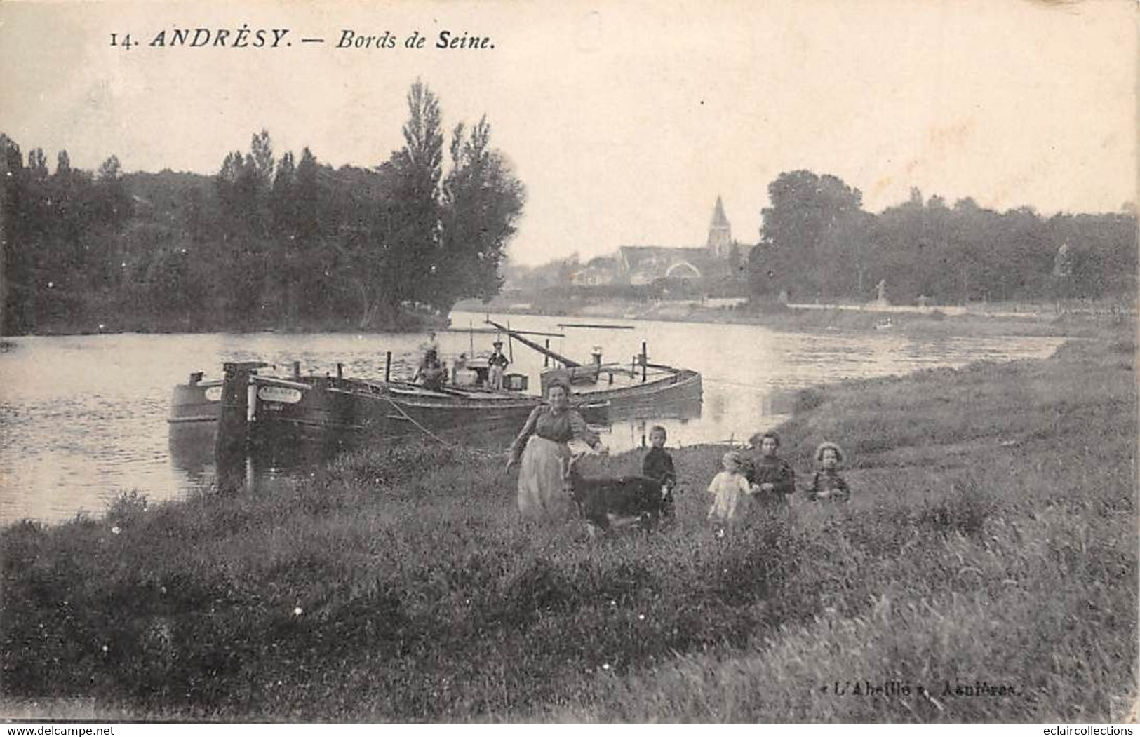 Andrésy           78        Bord De Seine. Péniche         (voir Scan) - Andresy