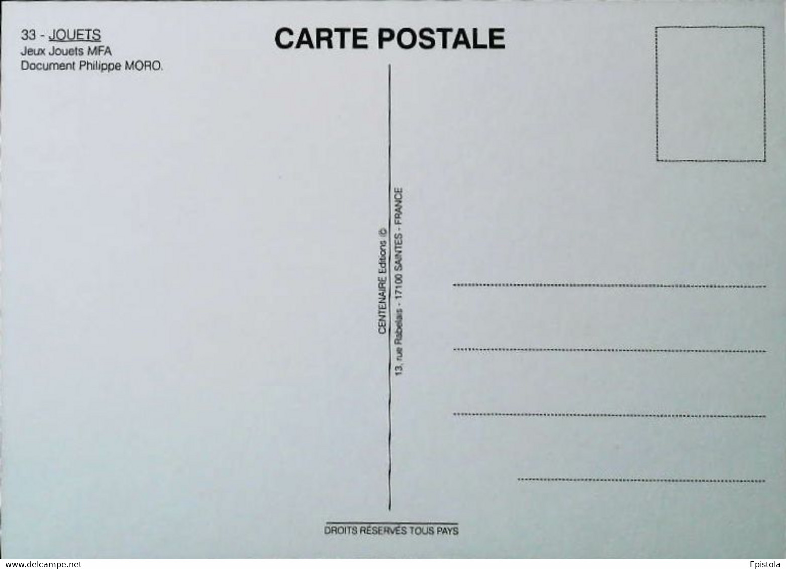 ► Carte Postale Publicité - Voiture à Pédales M.F.A. Saint Etienne (Loire) Jouet Automobile Pedal Car Toy - Reproduction - Publicidad