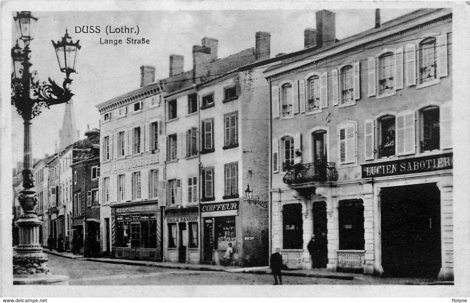 Dieuze - Duss - Lange Strasse - Rue - Sabotier LUCIEN - Coiffeur - Au Bon Marché Edmon GALLOT - Dieuze