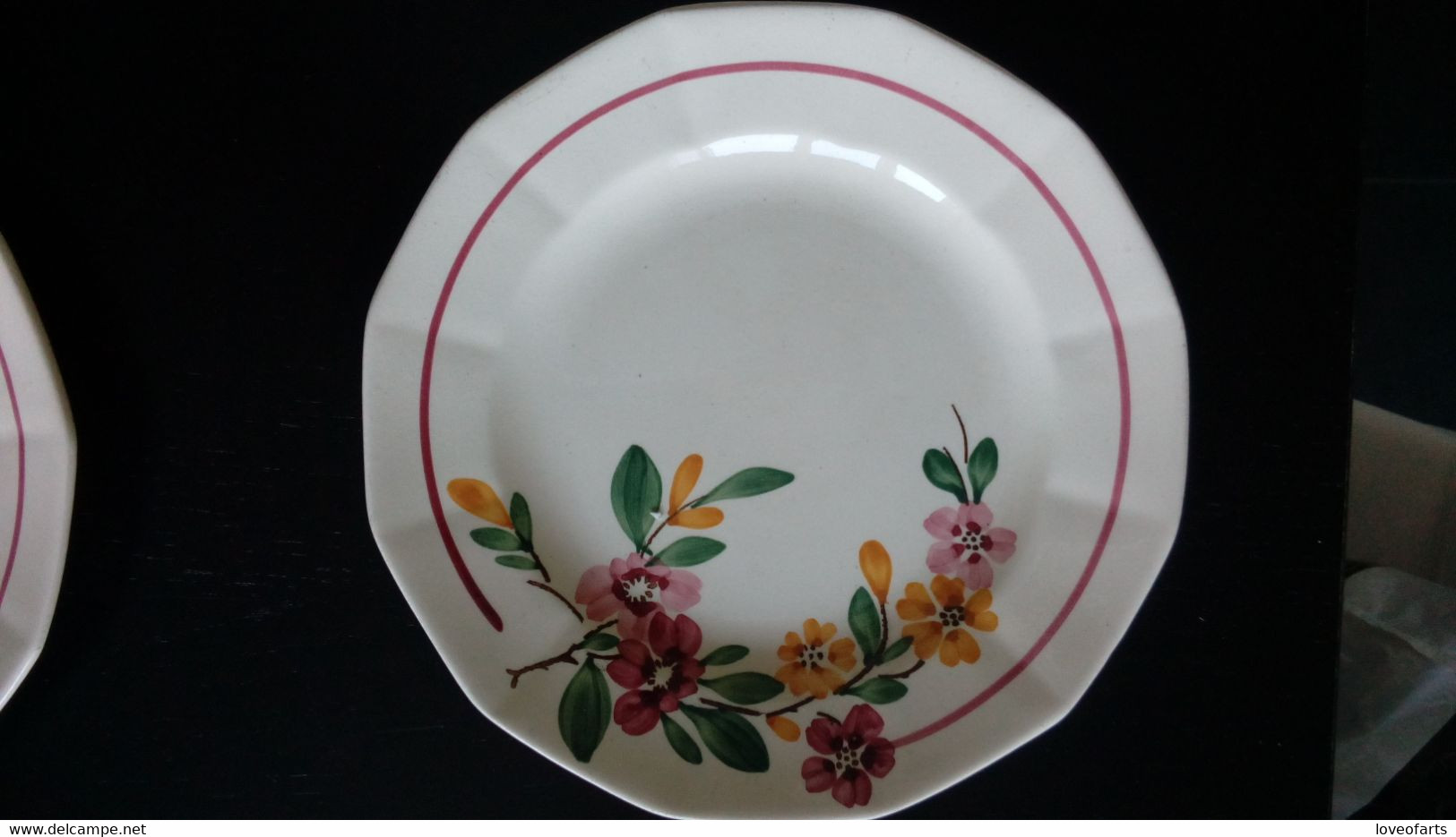 6 ASSIETTES FLEURS - SARREGUEMINES BITCHE 1930 - Sarreguemines (FRA)