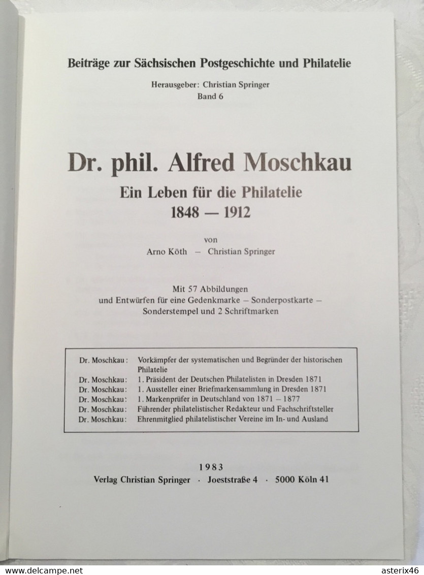 Biographie Dr. Alfred Moschkau Heft 1987 - Bibliografie