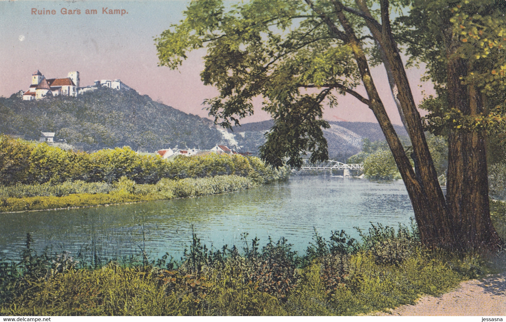 AK - GARS Am Kamp - Flusspartie Mit Burg 1923 - Gars Am Kamp