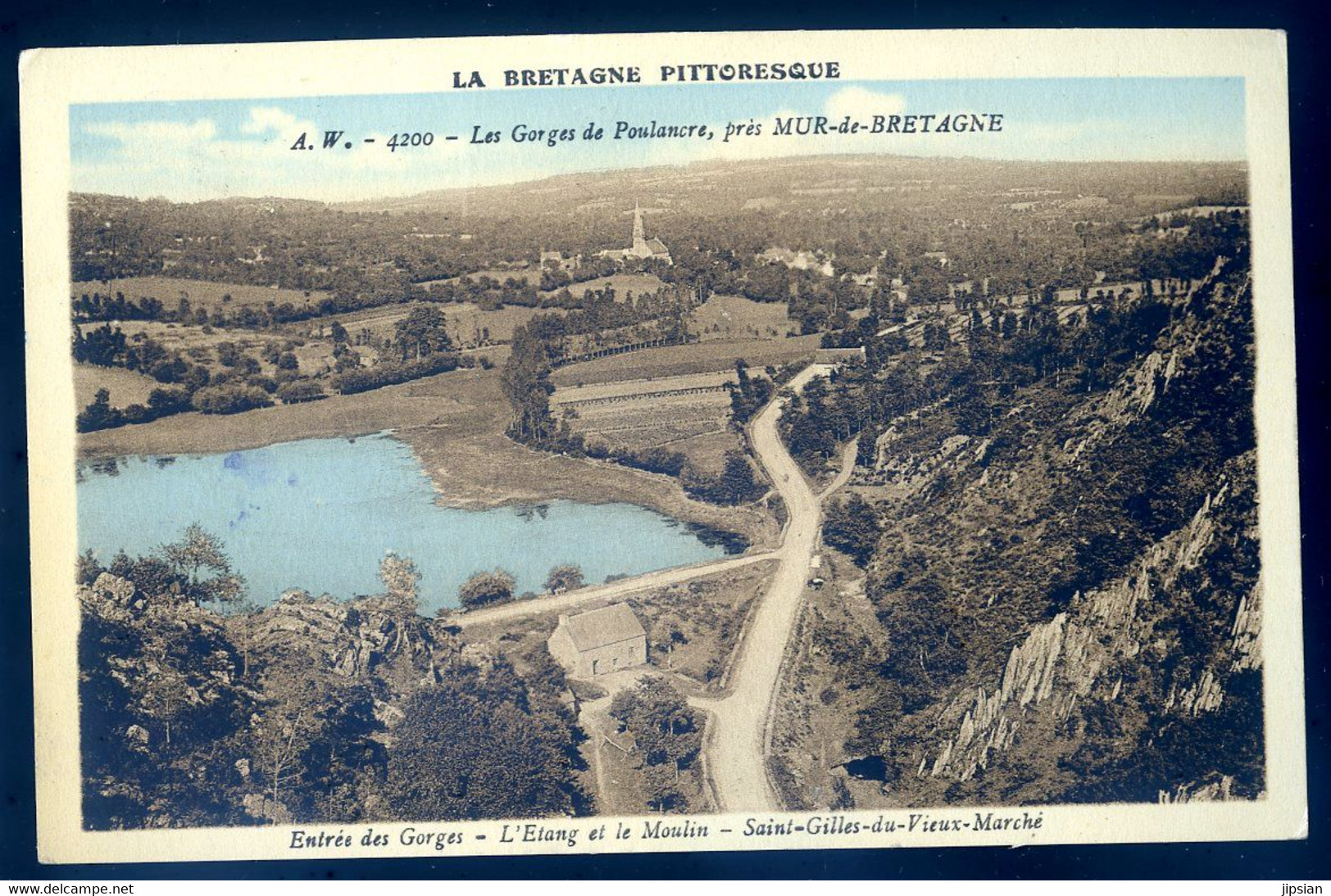 Cpa Du  22 Gorges De Poulancre Près Mur De Bretagne Entrée Des Gorges Etang Moulin Saint Gilles Vieux Marché  DEC19-50 - Caurel