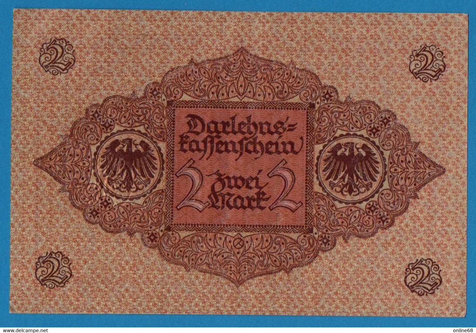 DEUTSCHES REICH 2 X 2 Mark	01.03.1920	Série # 1. 940741+42   P# 59	DARLEHENSKASSENSCHEIN - Bestuur Voor Schulden