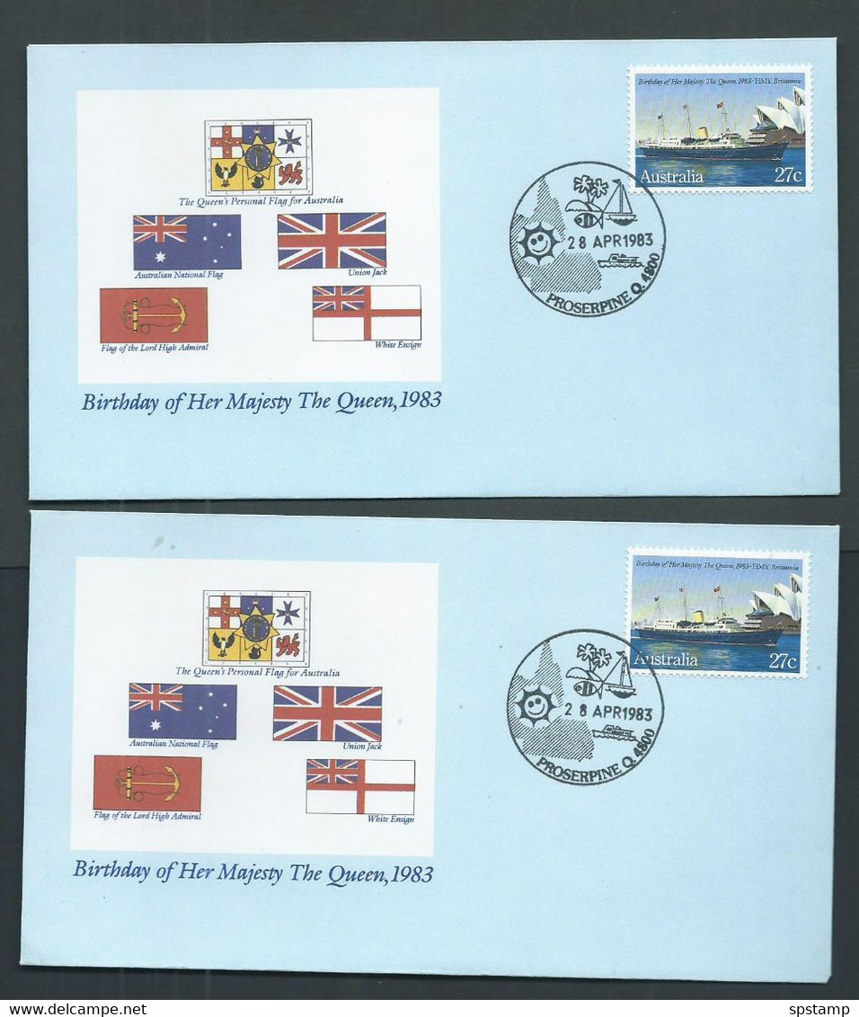 Australia 1983 Queens Birthday Special Illustrated Covers , 2 Are FDC , All With Special Yacht Cds - Otros & Sin Clasificación