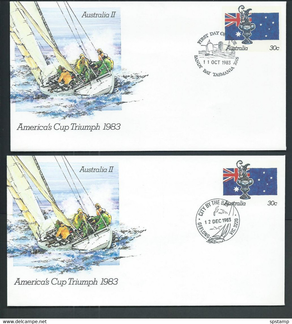 Australia 1983 30c America's Cup PSE X 8 , 7 Are FDI Cancels , Many Special Postmarks - Andere & Zonder Classificatie