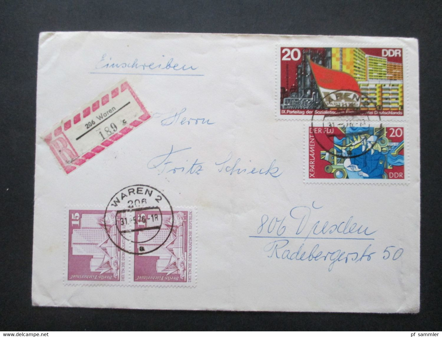 DDR 1970er Jahre Insgesamt 28 Belege Wertbriefe / Einschreiben! Schöne Frankaturen / Auch Einheiten! Stöberposten! - Lettres & Documents