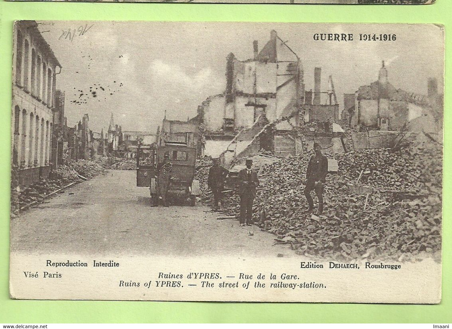 Kaart YPRES (Rue De La Gare) , Stempel PMB Op 22/12/16 (3391) - Zona Non Occupata