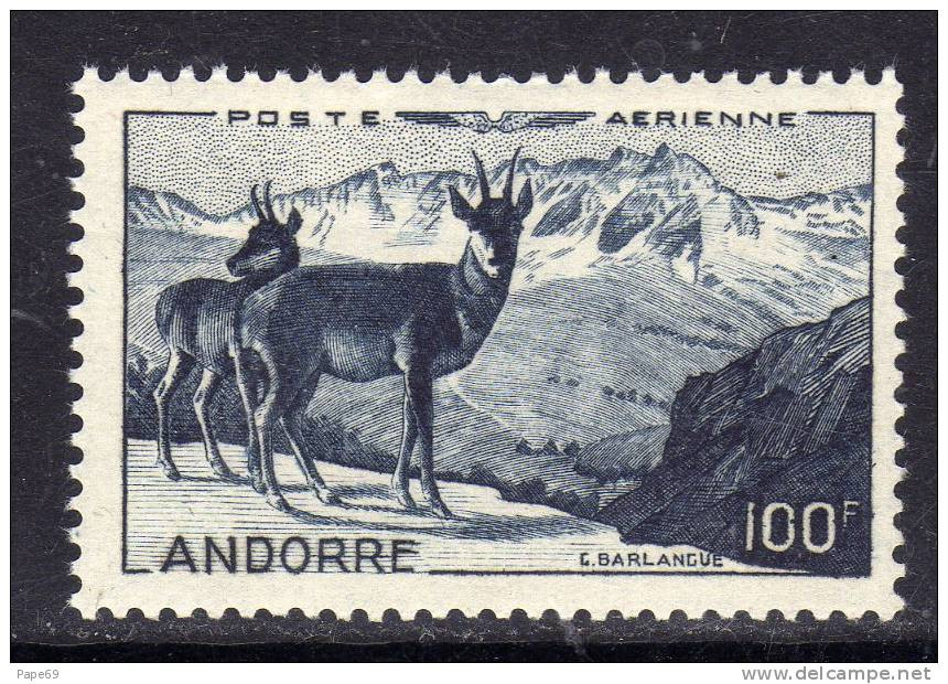 Andorre PA N° 1 X  Isards Et Chaîne De L'Alt Del Grio Trace De Charnière Sinon TB - Luftpost