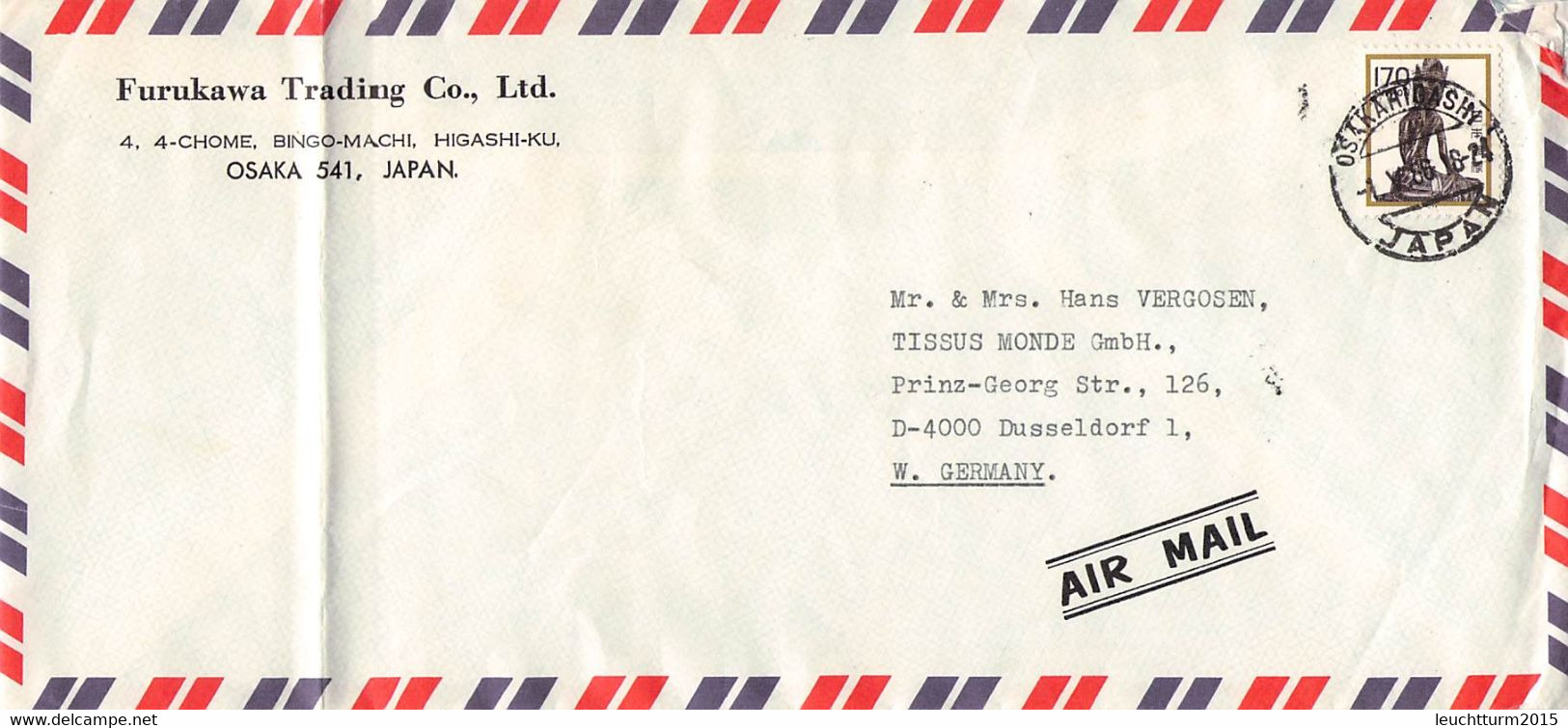 JAPAN - AIRMAIL 1966 OSAKA > DÜSSELDORF //G156 - Lettres & Documents