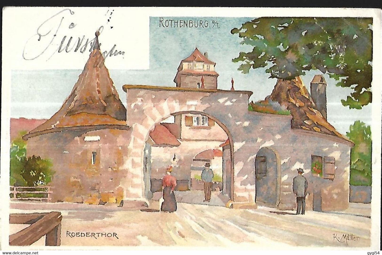 Illustrateur  Mutter K  Ak 1907  Rothenburg  Roederthor - Mutter, K.