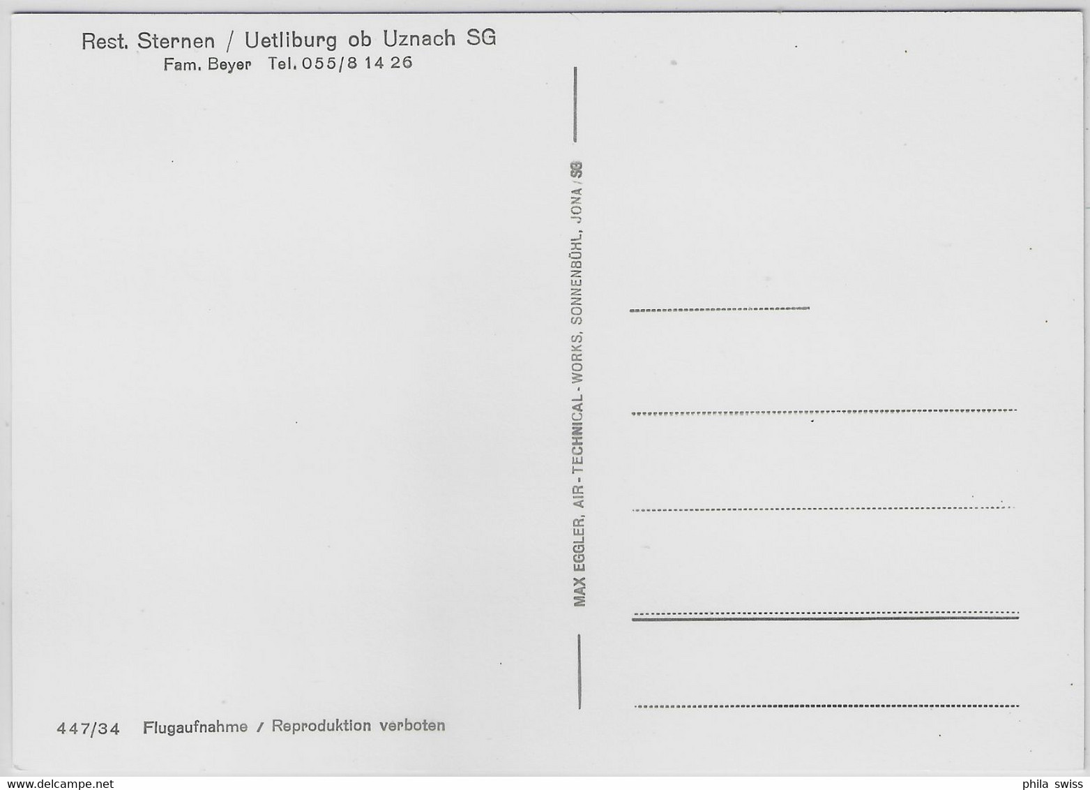 Flugaufnahme Restaurant Sternen Uetliburg Ob Uznach SG - Uznach