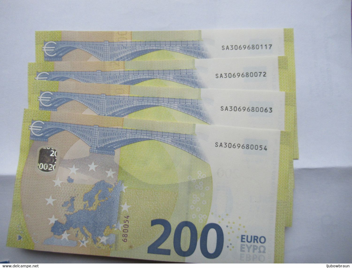 200 Euro-Schein SA (S008) Draghi Unc. - 200 Euro