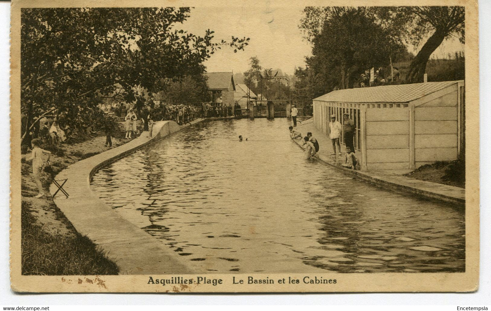 CPA - Carte Postale - Belgique - Asquillies Plage - Le Bassin Et Les Cabines - 1935 (DG15485) - Quévy
