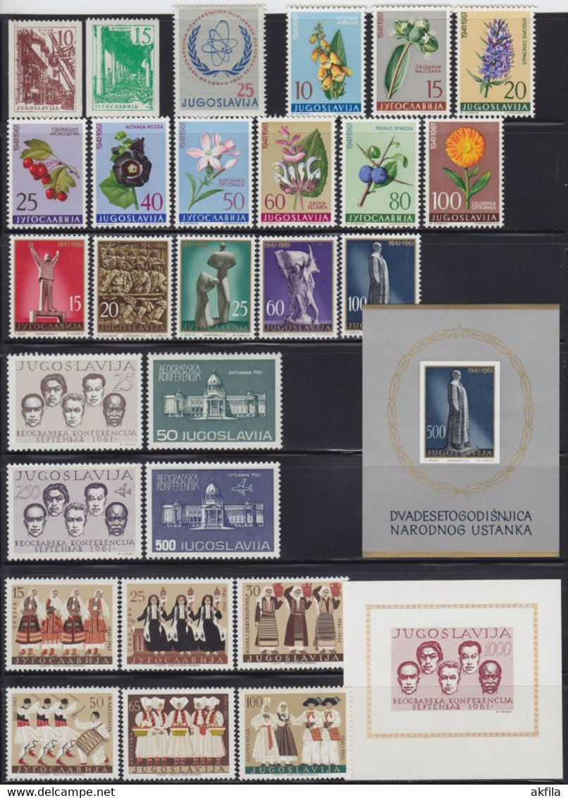 Yugoslavia 1961 Complete Year, MNH (**) Michel 941-989 - Années Complètes