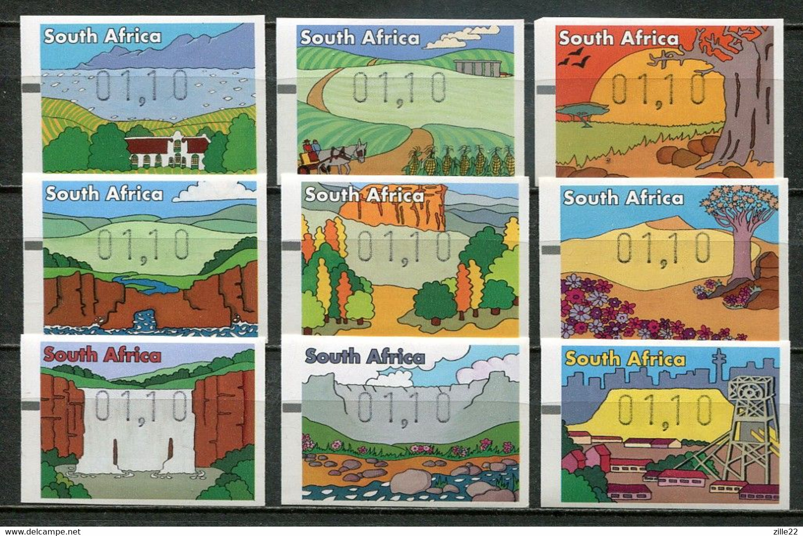 South Africa Südafrika Mi# ATM 14-22 Postfrisch/MNH - Vignettes D'affranchissement (Frama)