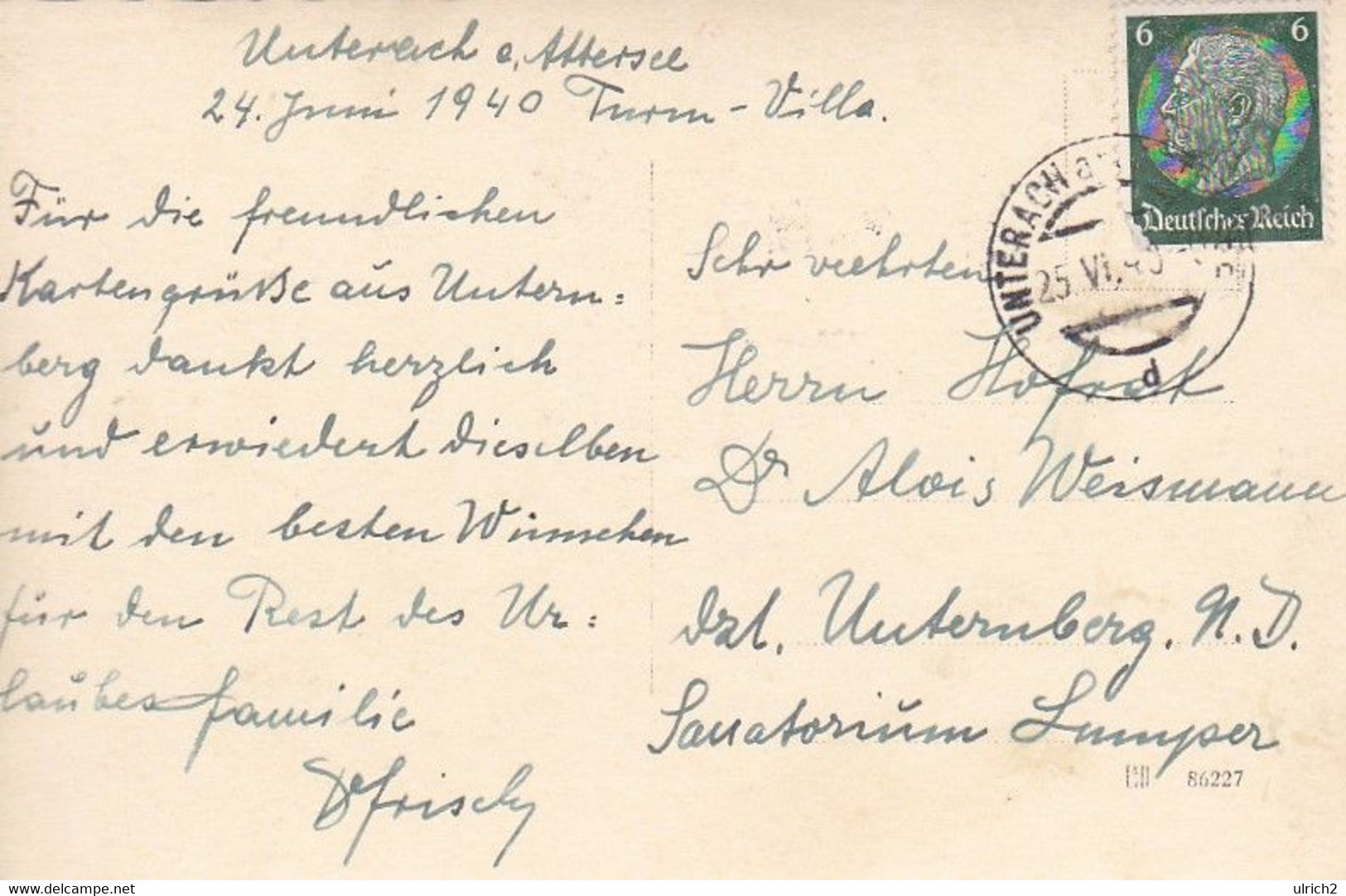 AK Unterach Am Attersee - 1940 (53402) - Attersee-Orte