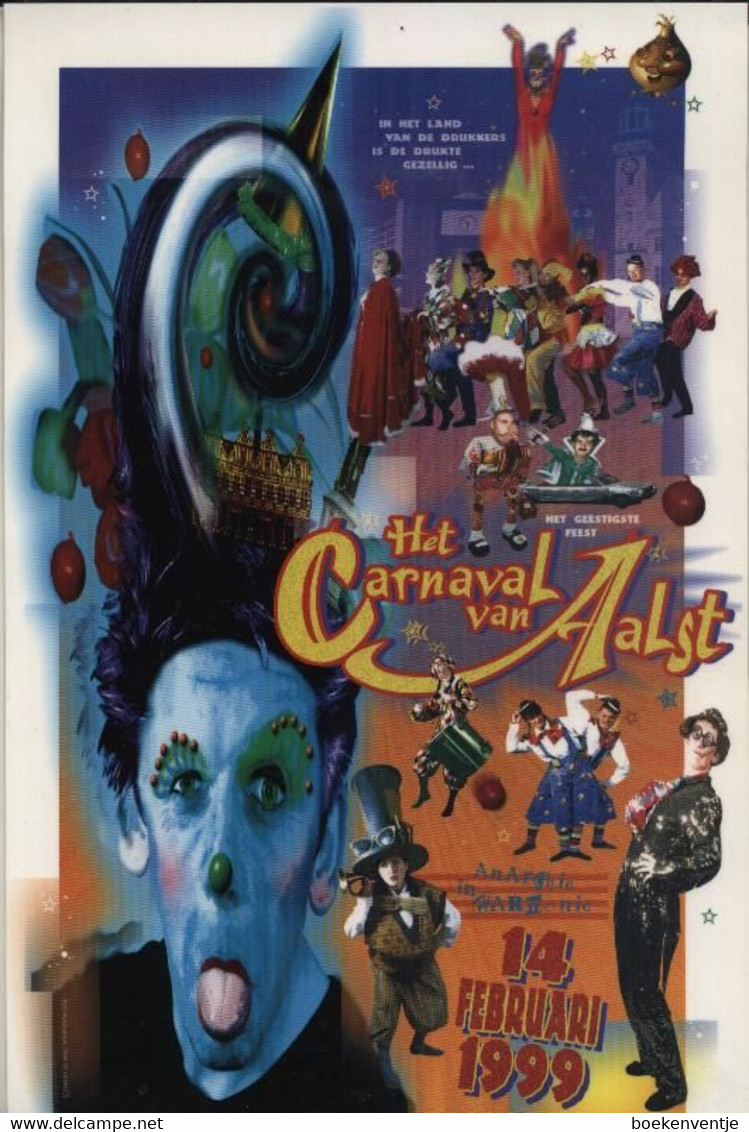 Aalst Karnaval - Kleine Geplastifieerde Affiche (A4 Formaat) Aalst Carnaval 14 Februari 1999 - Fasching & Karneval