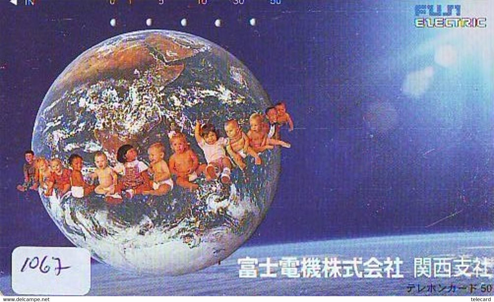 TELECARTE JAPAN *  ESPACE (1067)  GLOBE * SATELLITE * TERRESTRE * MAPPEMONDE * Telefonkarte Phonecard JAPAN * - Raumfahrt