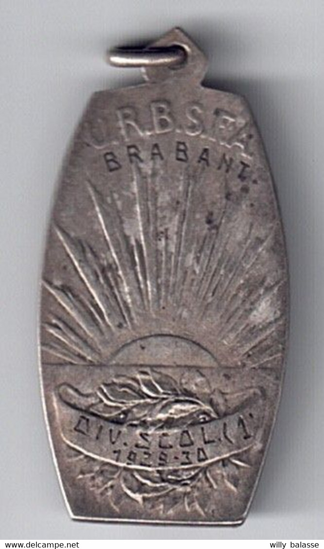 Médaille Football URBSFA Brabant Div. Scol 1  1929-30  Signée Devreese - Unternehmen